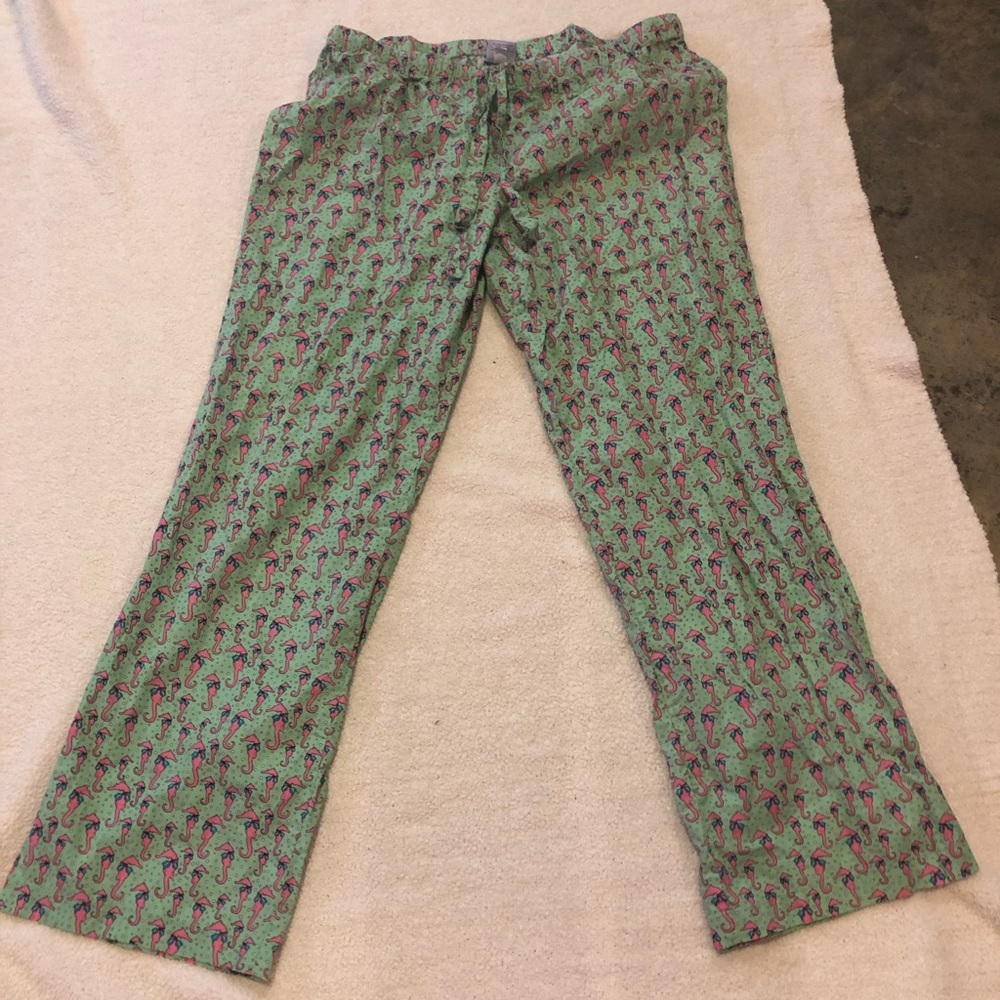 Pajama, lounge pants. Christmas, seahorse.